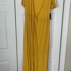 Yellow wrap long maxi dress